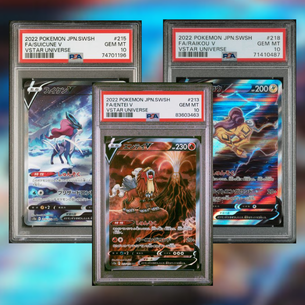 Suicune, Raikou, Entei S12A-213/215/218 (PSA 10)